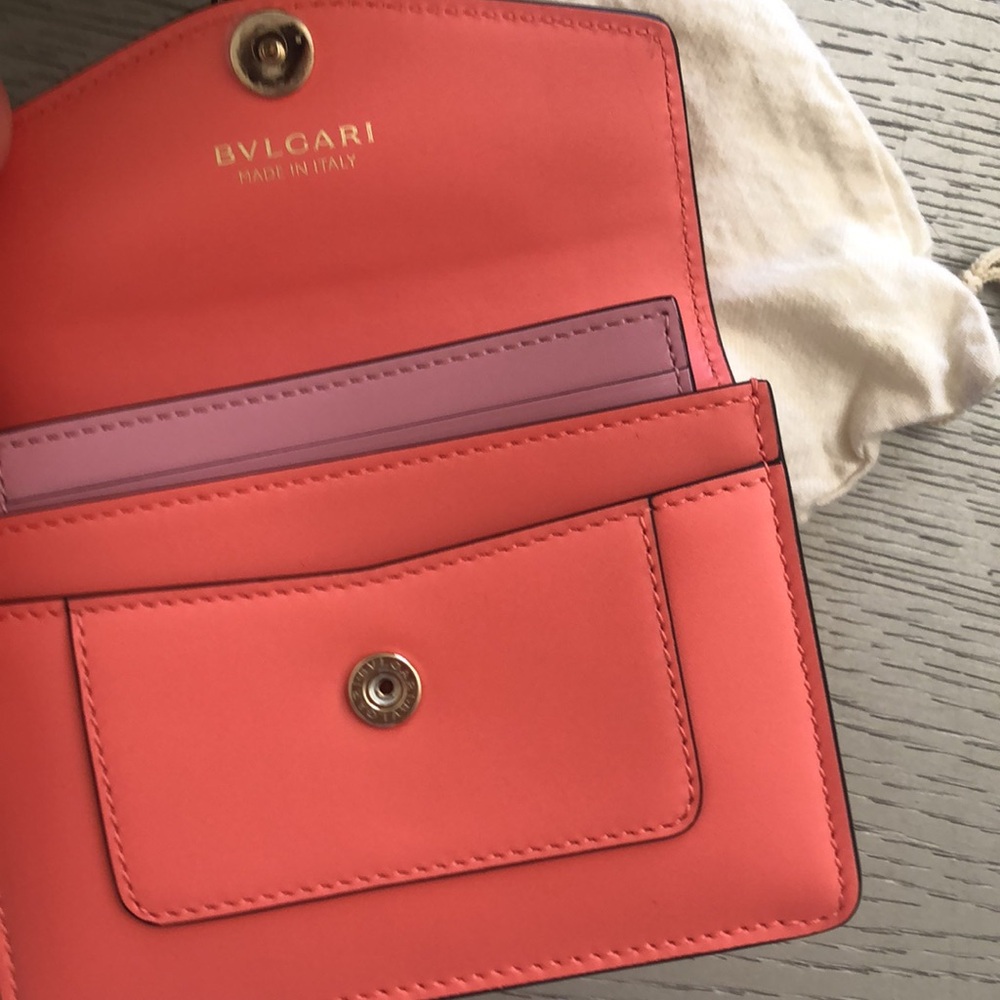 Bulgari Coral pink Serpent Women's card Bag - Picture 8 of 12